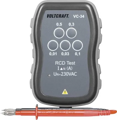 Voltcraft VC-34 - Tester prúdového chrániča test RCD/FI 10–500 mA