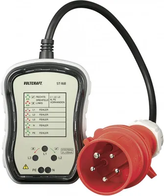 Voltcraft ST-16B - Tester zásuviek trojfázové zásuvky