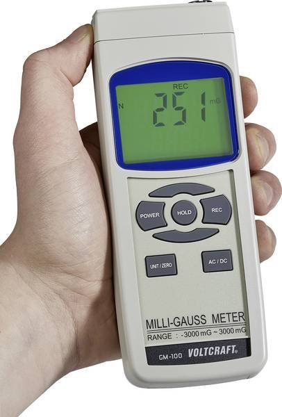 Voltcraft GM-100 - Prístroj na meranie magnetického poľa -3000 až +3000 mG