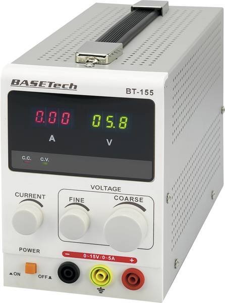 Basetech BT-155 laboratórny zdroj s nastaviteľným napätím, lineárny DC zdroj s LED displejom