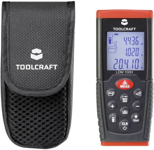 Toolcraft LDM 100H laserový měřič vzdálenosti s displejem, rozsah 0,05–100 m