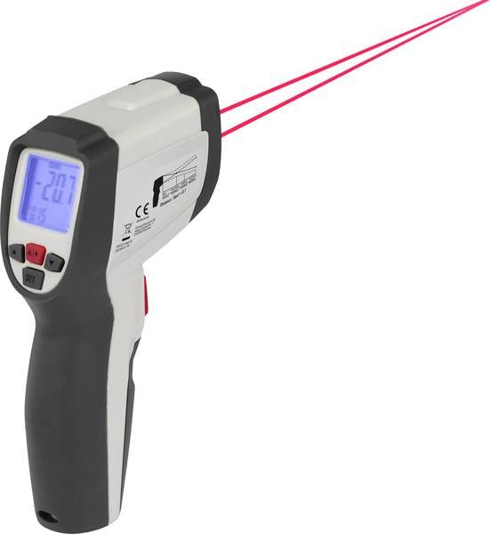 Voltcraft IR 500-12D infračervený teplomer s pistolovou rukoväťou a dvojitým laserom