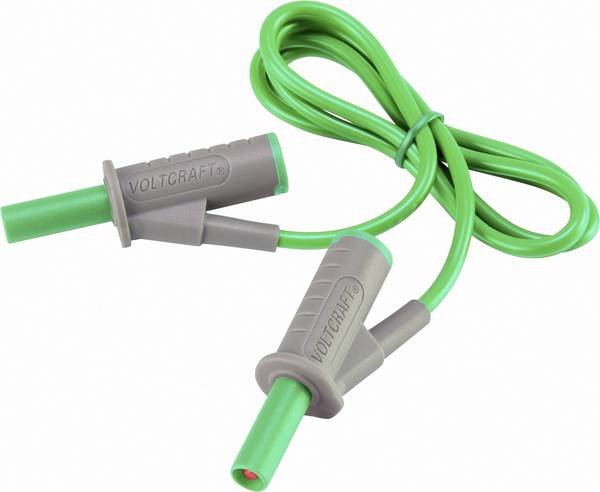 Voltcraft MSB-501 - Meracie vedenie zelené, 0,25 m s lamelovou zástrčkou 4 mm