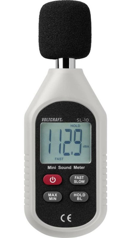 Voltcraft SL-10 hlukoměr s LCD displejem pro měření hluku 30-130 dB