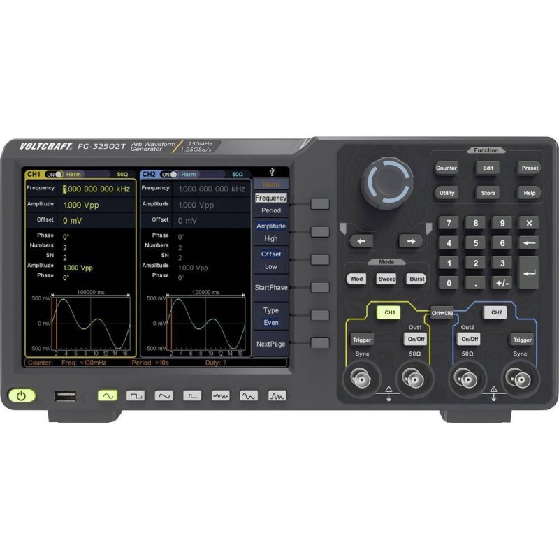 Voltcraft FG-32502T - Ľubovoľný generátor funkcií 100–200 MHz