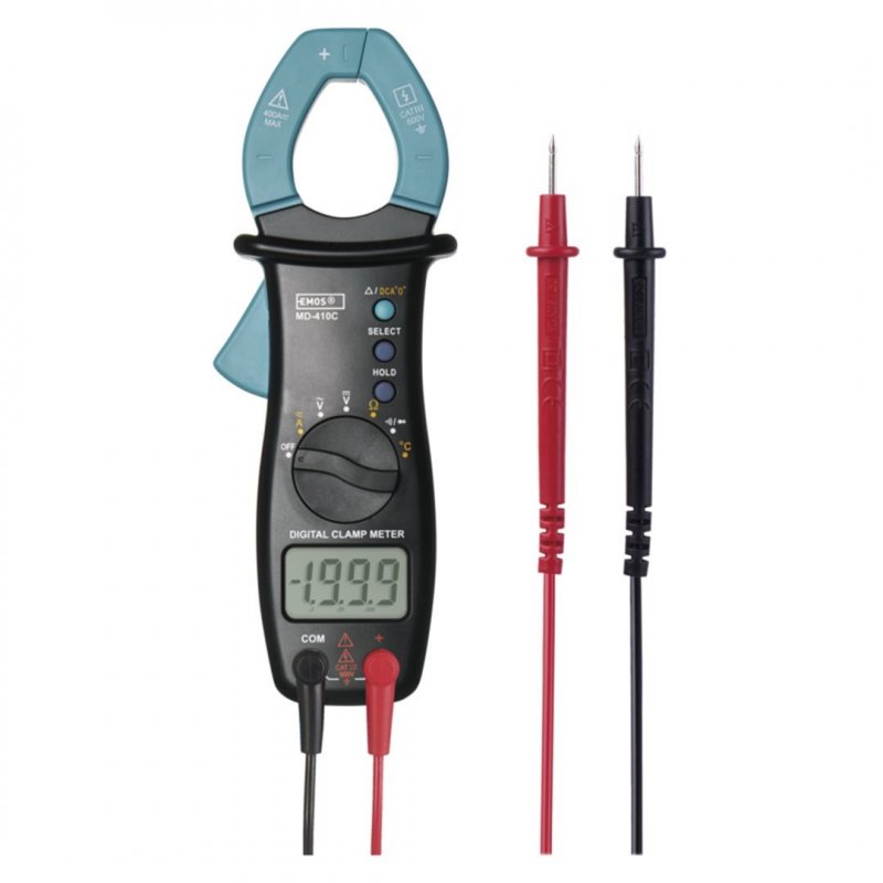 EMOS MD-410C kliešťový multimeter s LCD displejom, meracími hrotmi a batériami