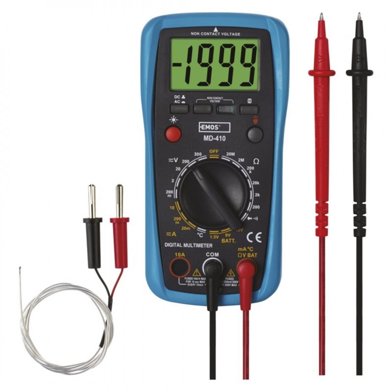 EMOS MD-410 digitálny multimeter s displejom a meracími hrotmi