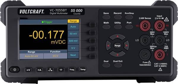 Voltcraft VC-7055BT stolný digitálny multimeter s 9,4 cm LCD displejom a rozhraniem RS232