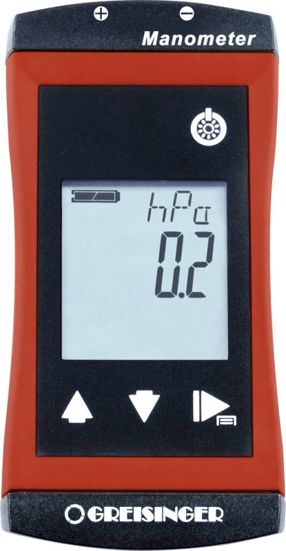 Greisinger g 1110 digitálny barometer s výškoměrom a teploměrom, prenosné meracie zariadenie s 3-riadkovým podsvietením LCD displejom