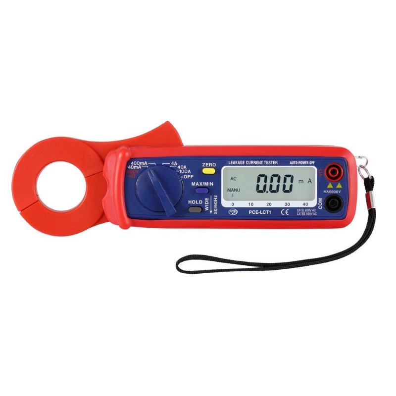 PCE Instruments PCE-LCT 1 kliešťový multimeter s digitálnym displejom, meracie vedenie a Gumová ochrana