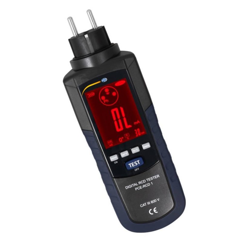 PCE Instruments PCE-RCD 1 - Tester prúdového chrániča 10–650 mA