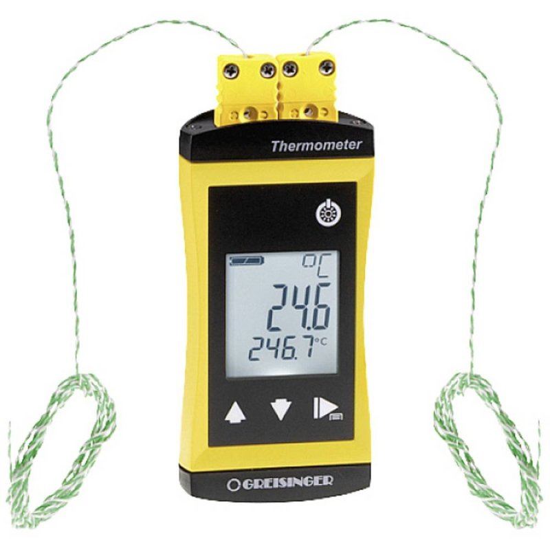 Greisinger G1202 dvoukanálový teploměr s LCD displejem a termočlánkovými snímači typu K