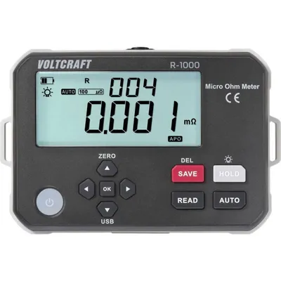 Voltcraft R-1000 - Mikroohmmetr 1 µΩ – 300 kΩ