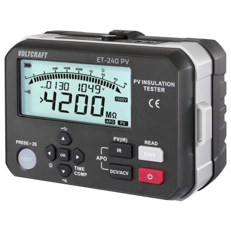 Voltcraft ET-240 PV - Tester izolačního odporu 4 GΩ