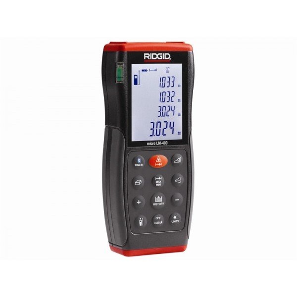 RIDGID micro LM 400 laserový dálkomer s Bluetooth, 70 m rozsah, 4-řádkový displej