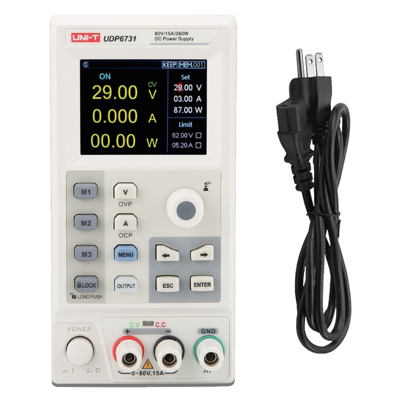 UNI-T UDP6731 laboratorní zdroj, programovatelný spínaný stejnosměrný zdroj 0–80 V, 0–15 A, 360 W