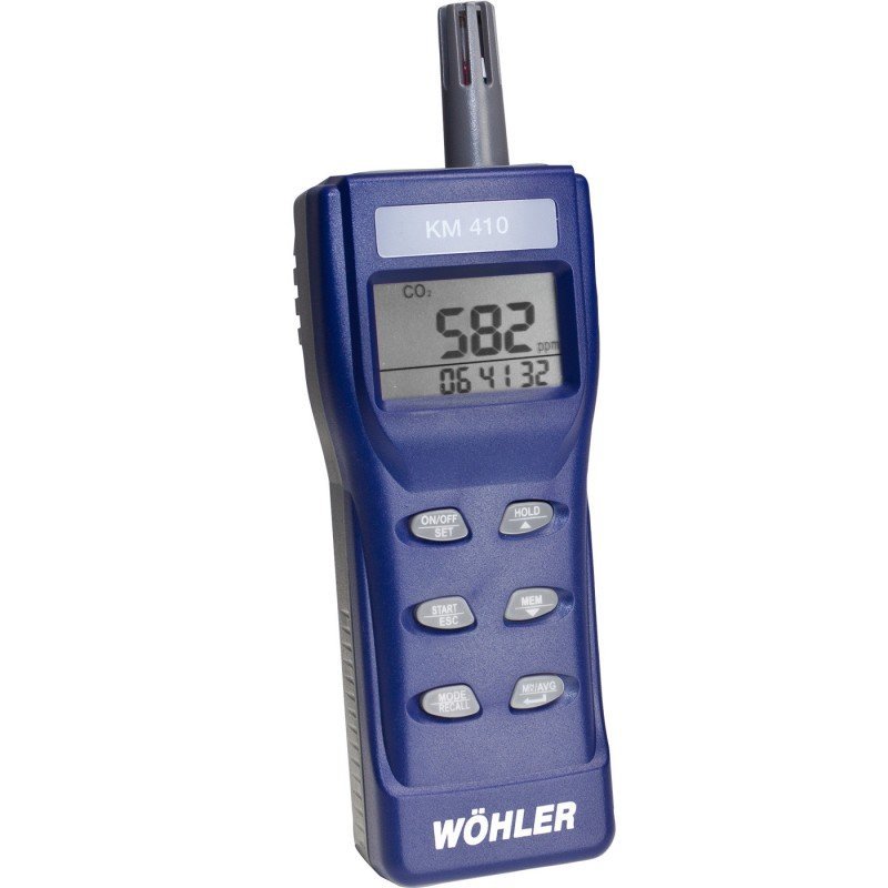 Wöhler KM 410 - Meradlo klímy V miestnosti s displejom, meranie CO2, CO, teploty a vlhkosť vzduchu