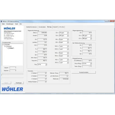 Wöhler A 550 - Oprogramowanie
