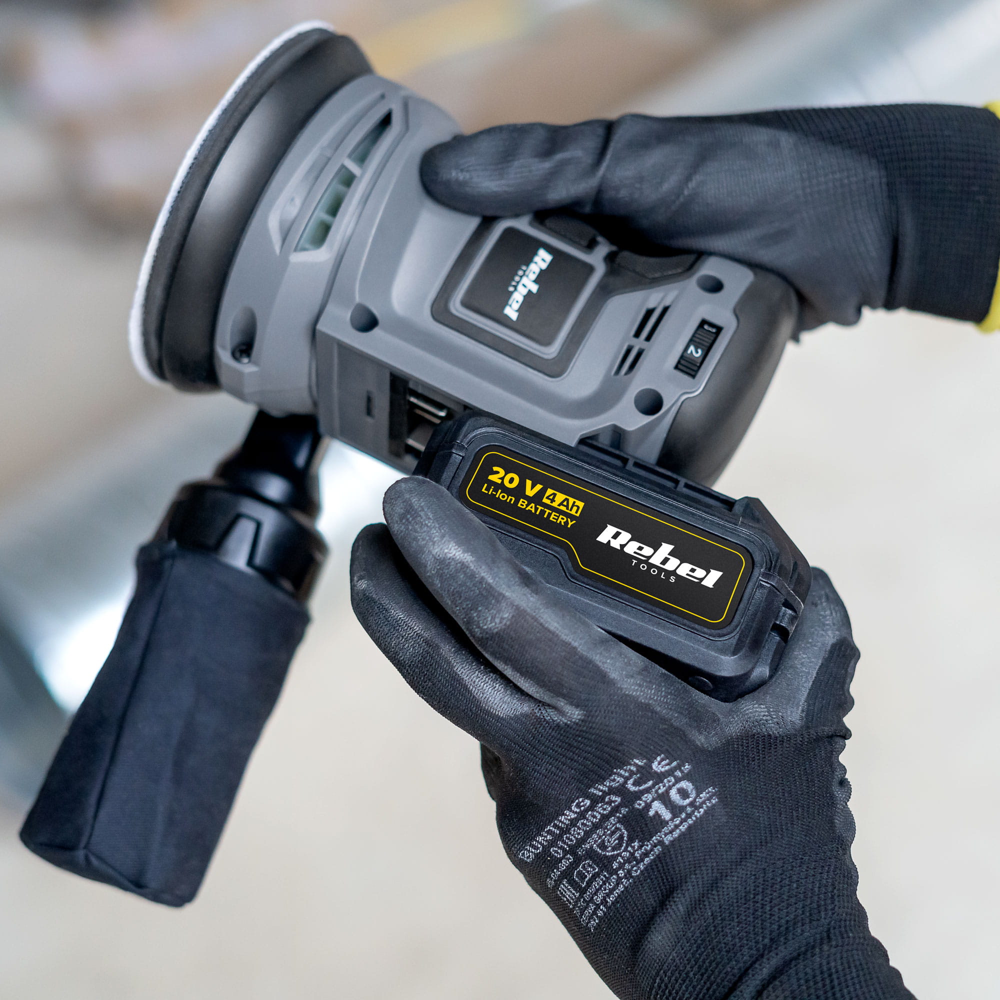 Rebel TOOLS RB-1059 - AKU vibračná brúska bez akumulátora