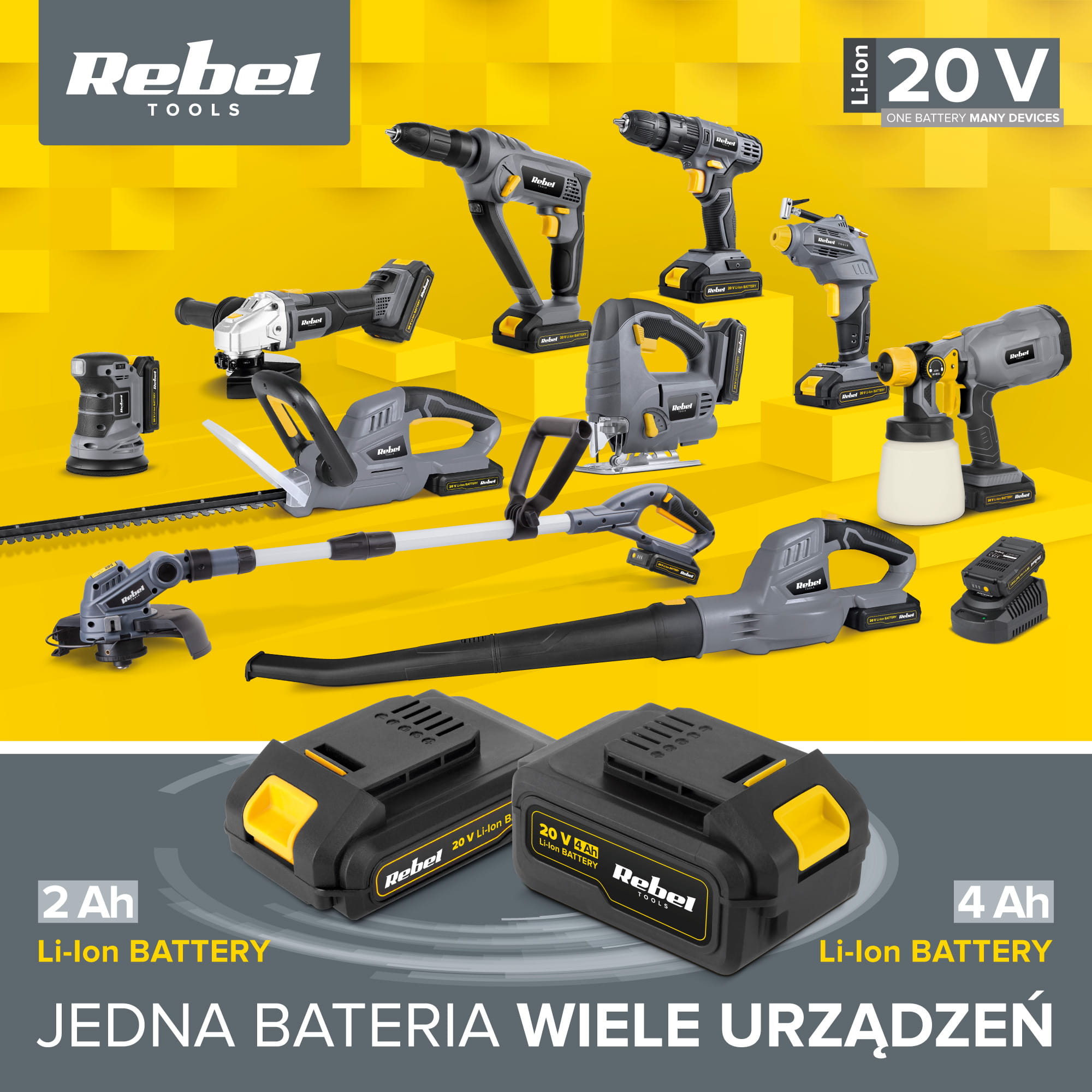 Rebel TOOLS RB-1059 - AKU vibračná brúska bez akumulátora