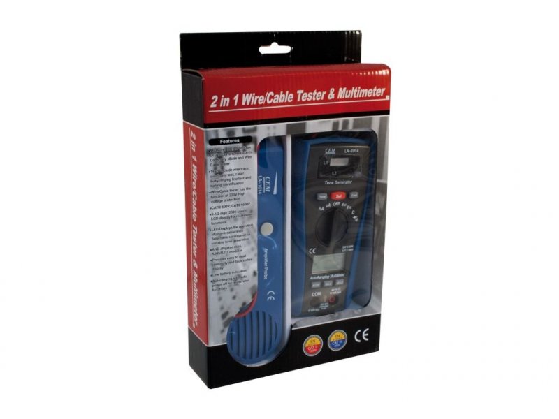 CEM LA-1014 - 2 v 1 tester káblov a multimeter 600V/200mA