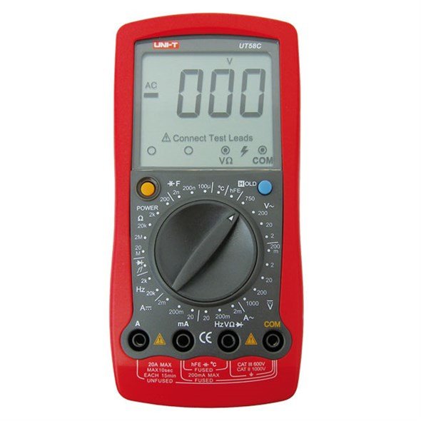 UNI-T UT58C digitálny multimeter s displejom a meracími kábľami