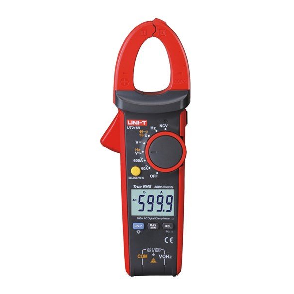 UNI-T UT216B kliešťový multimeter s True RMS, bezkontaktnou detekciou napätia, integrovaným svietidlom a priemerom klieští 30mm