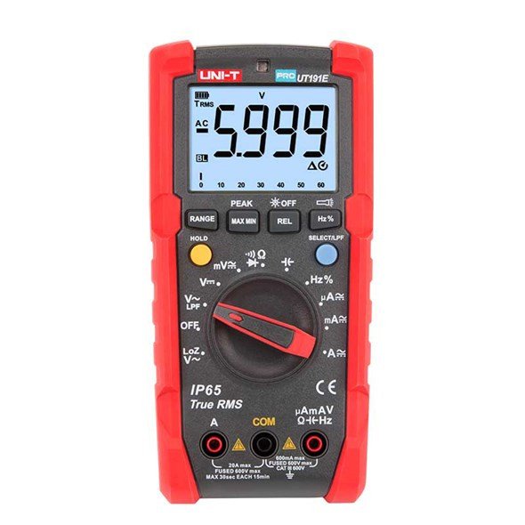 UNI-T UT191T PRO Line digitální multimetr s LCD displejem, červeno-šedý, profesionální měřicí přístroj