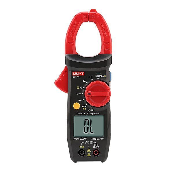 UNI-T 2117R kliešťový multimeter s LCD podsvietením, True RMS, meranie do 1000 A AC a 1000 V AC/DC