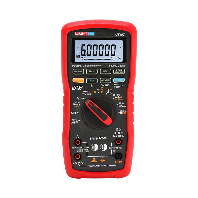 UNI-T UT197 - Przemysłowy cyfrowy multimetr z wyświetlaczem 600 000 cyfr, ochroną IP67 i funkcją Bluetooth