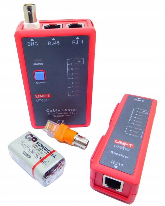 UNI-T UT681C (RJ45, RJ11, BNC) - Tester kabelu