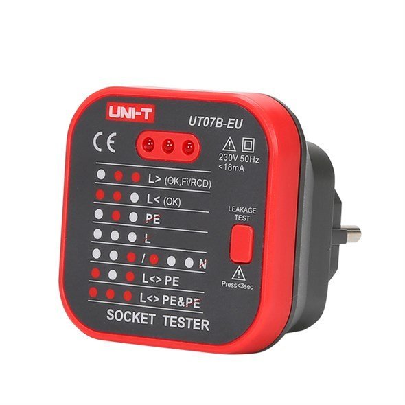 UNI-T UT07B-EU - Tester zásuviek 230 V/AC
