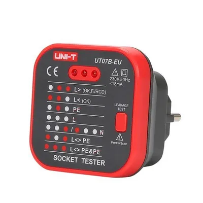 UNI-T UT07B-EU - Tester zásuviek 230 V/AC