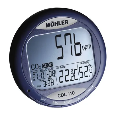 Wöhler CDL 110 - Měření oxidu uhličitého (CO2), te 0–2000 ppm CO2