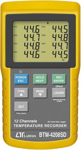 Lutron BTM-4208SD digitální teploměr 12 kanálů s displejem a datalogerem na SD kartu