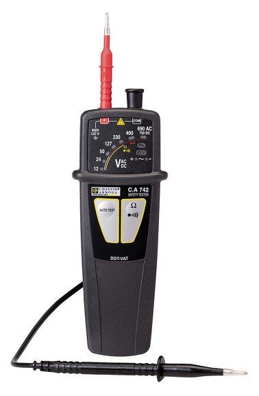 Chauvin Arnoux C.A 742 - Skúšačka napätia a spojenia s vymeniteľnými hrotmi a indikáciou LED