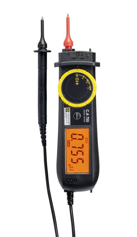 Chauvin Arnoux C.A 755 - tester napätia s LCD displejom, meranie do 1000 VAC/DC, bezpečnostná kategória CAT III / 600 V