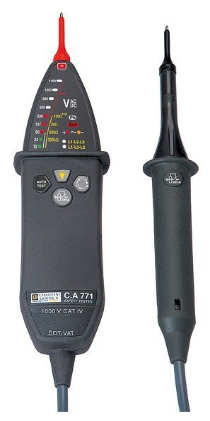 Chauvin Arnoux C.A 771 - Skúšačka napätia a spojenia s LED, meranie do 1000 V AC a 1400 V DC, IP65, CAT IV/1000V