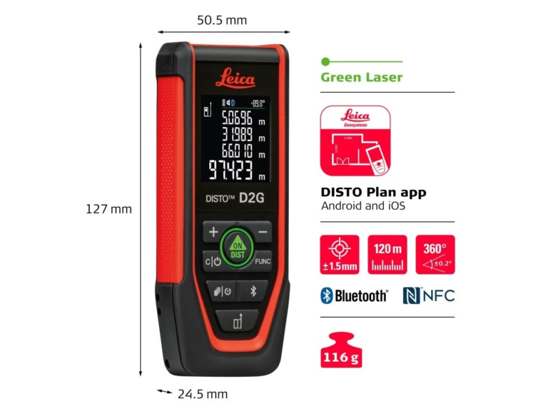 Leica Geosystems DISTO D2G - Laserový diaľkomer do 120 m
