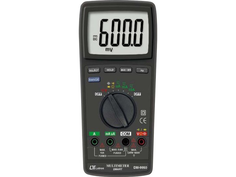 Lutron DM-9950 digitální multimetr s displejem a měřicími vodiči