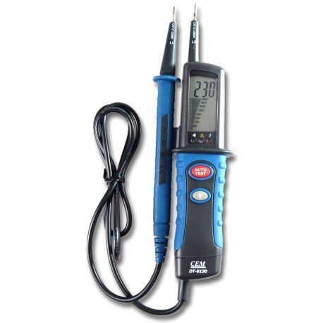 CEM DT-9130 dvojpólový tester napätia s LCD displejem, meraný rozsah 6–690 V AC/DC, krytie IP64