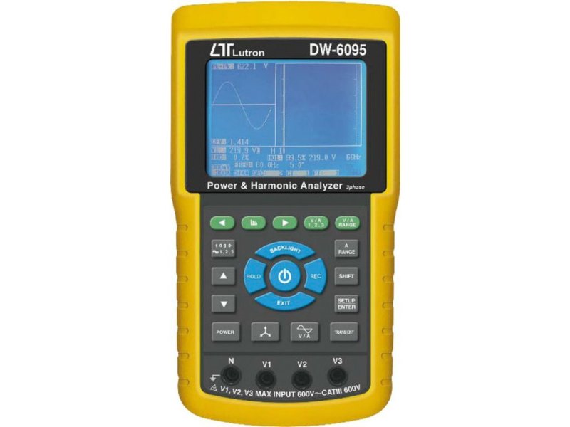 Lutron DW 6095 - Trojfázový wattmeter a analyzátor 10–600 V