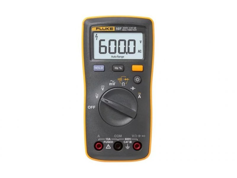 Fluke 107 digitální multimetr s magnetickým závěsem, podsvícený displej, měření napětí a proudu