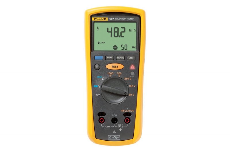 Fluke 1507 merac izolačného odporu s meracími vodičmi a sondou diaľkového ovládania