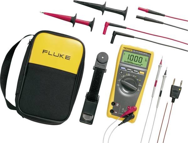 Fluke 179/EDA2 digitálny multimeter so sadou meracích káblov, krokodílových svoriek, meracích hrotov a transportnej tašky