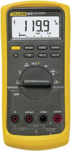 Fluke 83 V digitálny multimeter s displejem a meracími kábľami