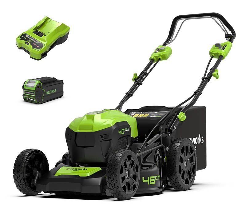 Greenworks 40V akumulátorová sekačka s pohonem GD40LM46S, šířka záběru 46 cm, bezkartáčový motor
