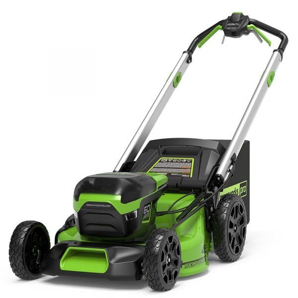 Akumulatorová kosačka na trávu Greenworks 60V s šírkou záberu 46 cm, bezuhlíkovým motorom a LED osvetlením