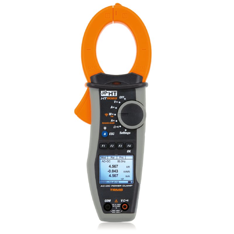HT Instruments HT9023 klešťový analyzátor kvalit sítě s TRMS měřením do 1000 A a WiFi datalogerem