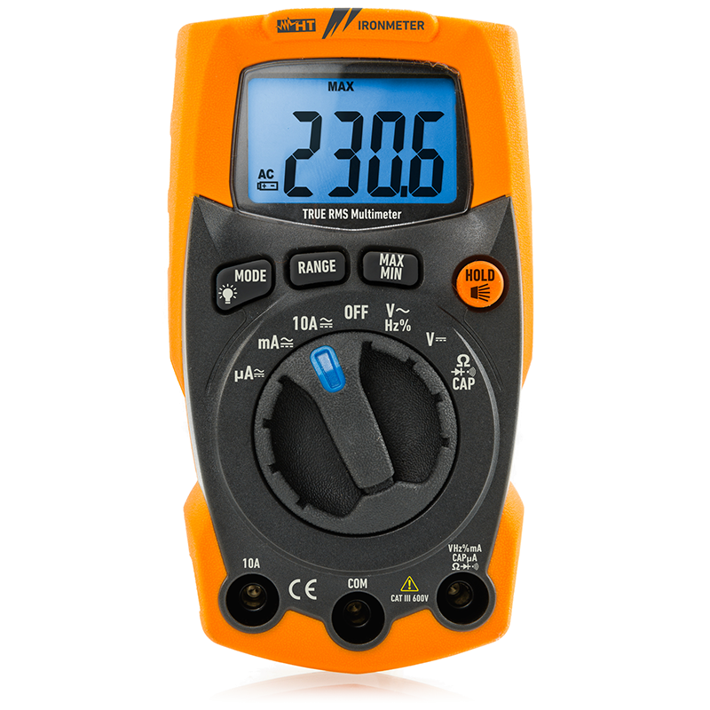 HT Instruments IRONMETER odolný TRMS AC/DC digitální multimetr s LED svítilnou
